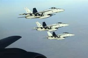 Une formation de F-18 américains. © Reuters