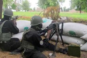 Des forces camerounaises près d’Amchidé en juin 2014. © AFP