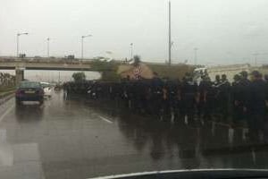Manifestation de policiers à Alger, le 14 octobre. © DR