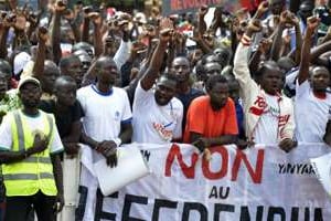 Manifestation de l’opposition, le 23 août 2014, à Ouagadougou. © Ahmed Ouoba/AFP