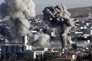 La ville de Kobané (Syrie), le 15 octobre. © AFP