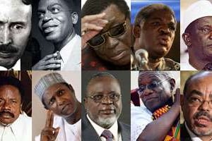 Dix chefs d’États africains morts de maladie au pouvoir. © AFP/Montage JA