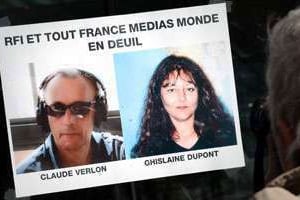 Hommage à Ghislaine Dupont et Claude Verlon tués le 2 novembre 2013 © Pierre Andrieu/AFP