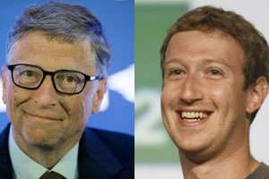 Bill Gates et Marc Zuckerberg ont donné 75 millions de dollars. © KIMIHIRO HOSHINO et JIM WATSON / AFP