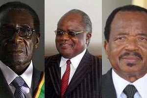 Robert Mugabe, Hifikepunye Pohamba et Paul Biya, les chefs d’État les plus âgés d’Afrique.