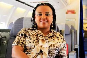 Fatima Beyina-Moussa est la directrice générale de la compagnie aérienne ECAir. © Baudouin Mouanda/JA
