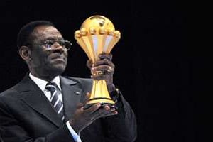 Teodoro Obiang Nguema Mbasogo avant la CAN 2012. © Voishmel/AFP