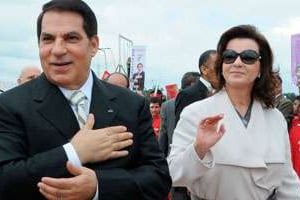 L’ex-couple présidentiel tunisien, en octobre 2009 à Tunis. © Fethi Belaid/AFP