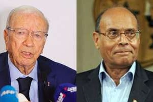 Béjà Caïd Essebsi et Moncef Marzouki. © AFP/Montage JA