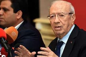 Béji Caïd Essebsi, lors d’une conférence de presse à Tunis le 12 décembre 2014. © AFP