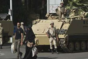 Des forces de sécurité égyptiennes au Caire, le 23 avril 2014. © AFP