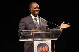Le président ivoirien Alassane Ouattara à New York le 22 septembre 2014. © AFP