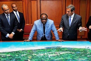 Le président Ali Bongo a lancé un vaste projet d’infrastructures dans le cadre du programme ‘Gabon émergent’. © Gabon Presidential press office/AFP