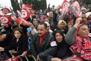 Les partisans Béji Caïd Essebsi, le 17 décembre 2014 dans la région de Kef. © AFP