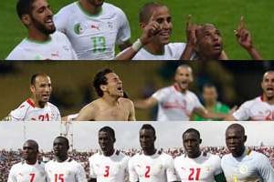 Algérie, Tunisie et Sénégal dominent sans conteste la planète football africaine en 2014. © AFP/Montage J.A.