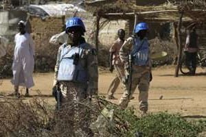 Des soldats de l’ONU au Darfour. © AFP