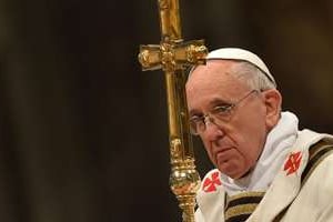 Le pape célébrant la messe du jeudi. © Vincenzo Pinto/AFP