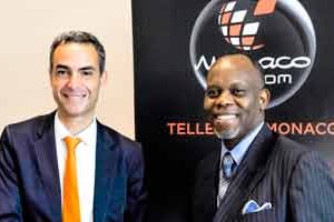 Martin Peronnet, directeur général de Monaco Télécom, et Jean Bruno Obambi, PDG d’Azur Télécom. © S. Darrasse/Realis