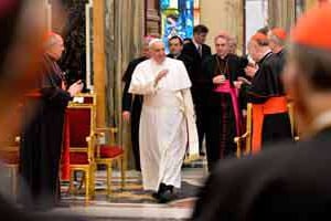 Le pape François au Vatican, le 22 décembre. © Andreas Solaro / AFP