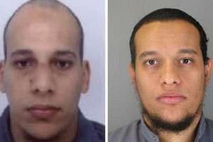 Photos, diffusées par la police à Paris, des suspects Cherif et son frère Saïd Kouachi. © DR