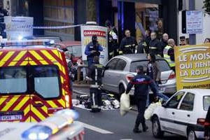 Sur la scène du crime à Montrouge, jeudi 8 janvier. © AFP