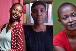 Élise Atangana, Christine Eyene et Koyo Kouoh. © Fred Jouval ; DR