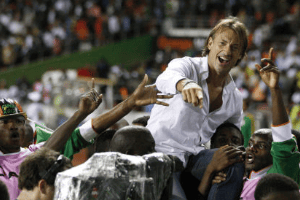 Le coach français de la Côte d’Ivoire a remporté la CAN 2012 avec la Zambie. © Rebecca Blackwell/AP/SIPA