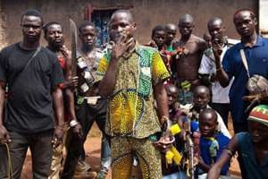 Un groupe de miliciens anti-balakas en Centrafrique. © AFP