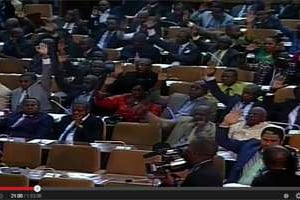 Plénière de l’Assemblée nationale de la RDC, le 25 janvier 2015. © Capture d’écran/Youtube