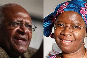 Desmond Tutu et Nyaradzayi Gumbonzvanda. © Reuters/DR/Montage J.A.