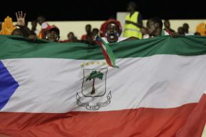 Des supporters équato-guinéen lors de la demi-finale Ghana-Guinée équatoriale. © Photo AP