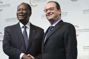 Le président François Hollande et son homologue ivoirien Alassane Ouattara. © AFP