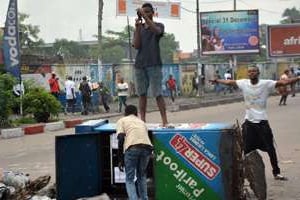 Pour affaiblir la contestation, Kinshasa avait ordonné la coupure des SMS et d’internet. © AFP