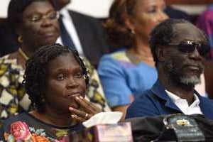 Simone Gbagbo (à gauche) le 26 décembre 2014. © AFP