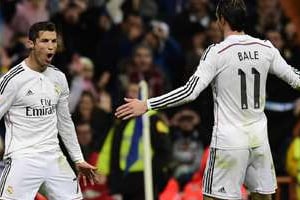 Christiano Ronaldo et Gareth Bale, deux stars du Real Madrid. © AFP