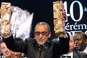 Abderrahmane Sissako, lors de la cérémonie des César, le 20 février à Paris. © AFP