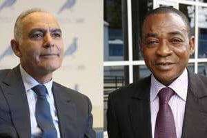 Salaheddine Mezouar et Charles Diby Koffi. © Hassan Ouazzani pour J.A./Bruno Levy pour J.A./Montage J.A.