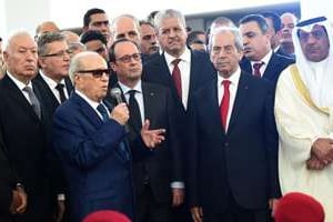 Béji Caïd Essebsi et François Hollande, le 29 mars à Tunis. © AFP