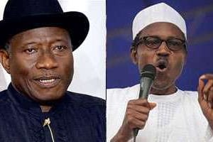 Goodluck Jonathan et Muhammadu Buhari. © Montage J.A/AFP