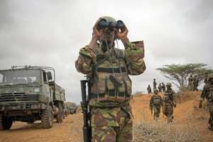 Des soldats kényans en Somalie en 2012. © AFP/Stuart Price