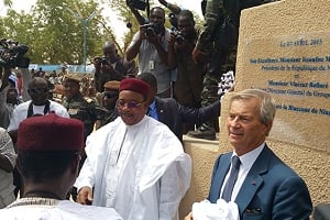 La Bluezone de Niamey a été inaugurée par le président Mahamadou Issoufou et l’homme d’affaires français Vincent Bolloré le 7 avril 2015. © www.niger2020.com