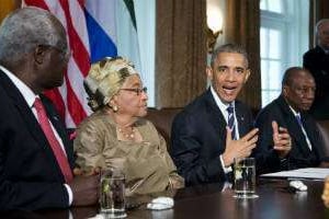 Le président américain, Barack Obama, a rencontré les présidents africains, le 15 avril 2015. © Manuel Balce Ceneta/AP/SIPA