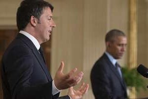 Le Premier ministre italien Matteo Renzi et le président américain Barack Obame le 17 avril 2015. © AFP
