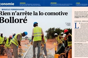 Construction de la ligne entre Niamey et Dosso. © Bolloré