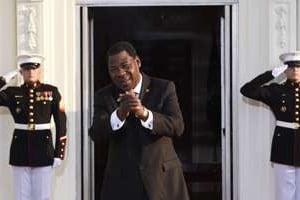 Le président Thomas Boni Yayi à Washington en août 2015. © Susan Walsh/AP/SIPA