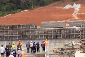 Le chantier du barrage de Lom Pangar, au Cameroun. © Reussite