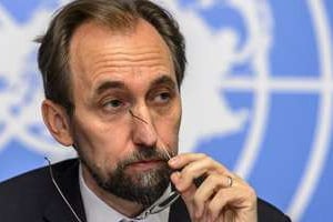 Zeid Ra’ad Al Hussein, Haut-Commissaire aux droits de l’Homme, le 16 octobre 2014 à Genève. © Fabrice Coffrini/AFP