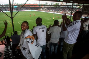 Avec ses 35 000 places, le stade du Tout-Puissant Mazembe est le plus grand du pays © Gwenn Dubourthoumieu/J.A.