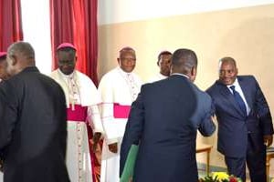 Joseph Kabila a reçu, le 1e juin 2015, les représentants des confessions religieuses. © Ph. John Bompengo/Monusco