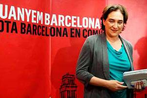 La Barcelonaise Ada Colau, une militante associative. © Toni Albir/SIPA